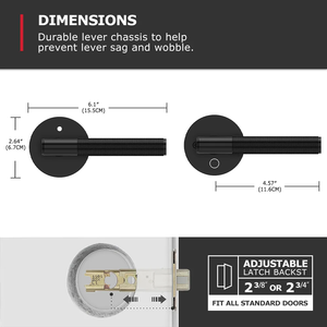 Manija de Puerta Moderna Viladepot con Palanca Moleteada, Control Táctil Ambidiestro, Fácil Instalación, Uso en Apartamentos, Reversible, Sin Llave - Product Image 6