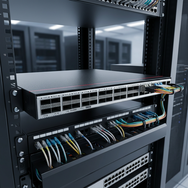 HW the CE8855H-32CQ8DQ Data Center Network Switch Features 32 X 100GE Optical Ports and 8 X 400GE Optical Ports.