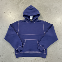 Kış kalın pamuk sıcak özelleştirilmiş kartal grafik elmas Hoodie siyah ters dikiş tasarım erkekler için Baggy Hoodies Streetwear