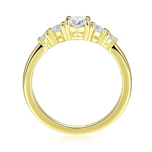 Anillos de Eternidad Sunstar Personalizados, Chapados en Oro de 14K y 18K, Plata de Ley 925, Engaste de Puntas, Circonita de Corte Brillante, a la Moda - Product Image 4