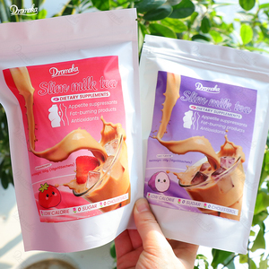 Thé au lait végétalien saveur fruits Dromaka, marque propre, complément alimentaire minceur, isolat de protéines de soja, santé digestive - Product Image 1