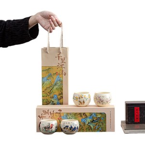 Ensemble de tasses à thé miniatures pour <span class=keywords><strong>chat</strong></span> portable, ensemble de théière en céramique Kung Fu avec boîte cadeau pour la maison, le bureau, cadeau - Product Image 6