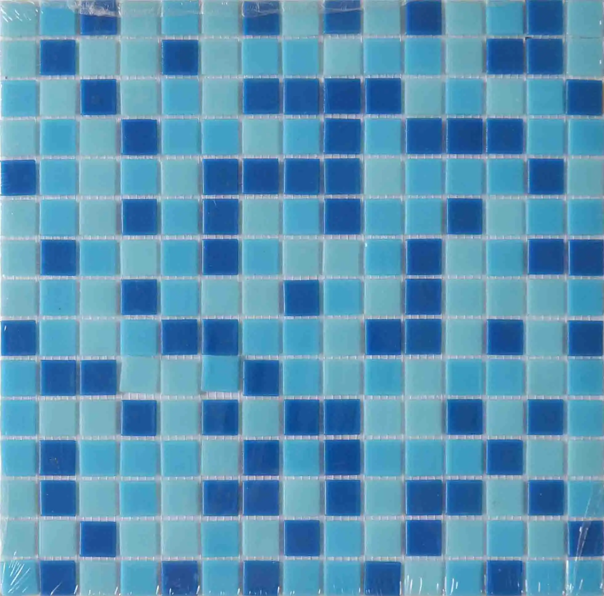 Vuông màu xanh kết hợp nóng chảy 20x20mm kính hồ bơi Gạch Mosaic