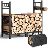 Cheminées et accessoires en métal de style moderne robustes, support à bois de chauffage, porte-bûches, écran pour le stockage, acier durable