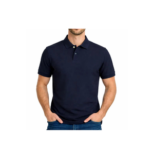 Classic Navy Blue Premium Cotton Polo <b>T</b> <b>Shirt</b> for Men Smart Tailored Fit Soft Breathable Fabric Short Sleeve <b>Collared</b> Design - Product Image 1