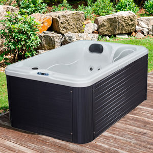 Moderna Bañera de Hidromasaje Acrílica Rectangular Independiente para 2 Personas, Spa Exterior con Masaje - Product Image 1