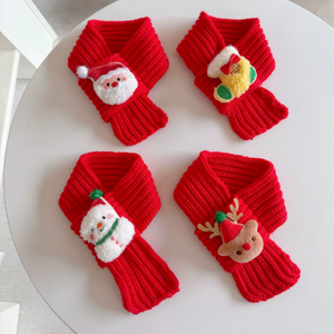 بيع بالجملة جديد نمط الصلبة محبوك الحيوانات الأليفة الأوشحة عيد الميلاد البوليستر المواد للقطط والكلاب - Product Image 3