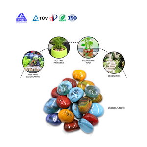 Colore sfuso lucido Yuhua pietra prezzo naturale ciottolo <span class=keywords><strong>giardino</strong></span> acquario modello di colore del paesaggio perline di vetro prezzo pavimentazione in pietra - Product Image 1