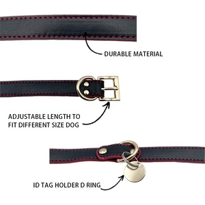 Suministros personalizados para mascotas accesorios gato rojo Pu Premium perro cuello occidental Semi Real cuero de vaca perro <span class=keywords><strong>Collar</strong></span> para perro pequeño mediano grande - Product Image 3