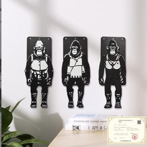Décoration de maison Banksy Monkey Beats Premium Metal Wall Art Décoration murale en métal Iron Art Décoration Metal Arts pour le salon - Product Image 2