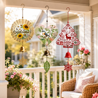 Campanas de Viento de Hierro Fundido, Decoración de Jardín para Exteriores, Campana Colgante de Metal Hecha a Mano, Personalizable para Cumpleaños y Bodas