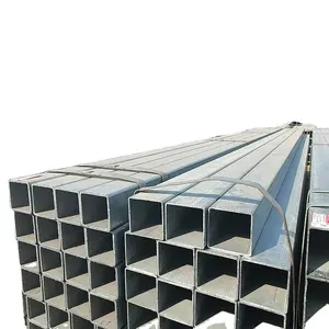 Especificações de material de construção Q195 Q345 Tubos quadrados de aço galvanizados sem costura revestidos de zinco para venda quente