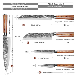 سكاكين فولاذية مدمشقية VG10 يابانية من 67 طبقة، سكاكين مطبخ حادة لقطع الخضروات واللحم، سكاكين طاهٍ متخصصة - Product Image 3