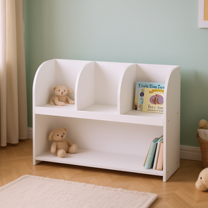 Estantería infantil de 4 compartimentos, blanca, de madera, para almacenamiento y exhibición, para habitación infantil, sala de juegos, guardería - Product Image 2