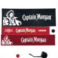 Capitaine Morgan = Tapis de bar en PVC personnalisés de qualité supérieure pour cadeau promotionnel de bar à bière avec votre logo