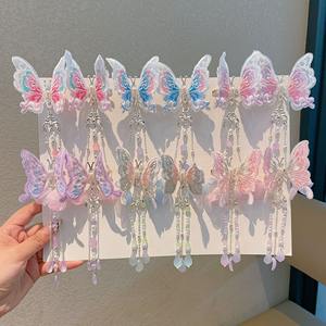 إكسسوارات شعر هانفو على الطراز القديم بتصميم واقعي جديد من شراشيب الفراشة الجميلة الجميلة للأطفال على الطراز الصيني - Product Image 1