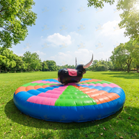 Taureau gonflable portable en PVC à commande manuelle, coussin de sécurité coloré, taille personnalisable pour enfants, famille, école, fête