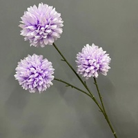 Grosir bunga sutra buatan Hydrangea pernikahan ungu muda dengan bagian batang untuk properti pemandu jalan langit-langit