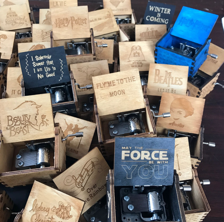 Недорогая музыкальная шкатулка mu25bi ручной работы, все стили, деревянная музыкальная шкатулка с гравировкой, рекламные подарки