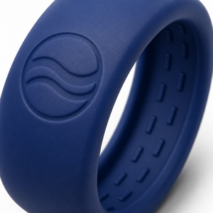 เคสซิลิโคนแบบมีโลโก้สั่งทำพิเศษสำหรับ Oura Ring 5/4, Galaxy Ring, RingConn, Ultrahuman สีน้ำเงินลายคลื่นขนาดใหญ่ พร้อมโลโก้แบบนูน - Product Image 5