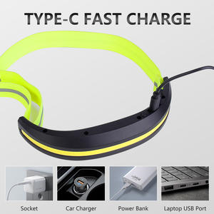 Phare d'éclairage chaud léger et large gamme Phare rechargeable COB avec <span class=keywords><strong>bandeau</strong></span> réfléchissant Lumière blanche et rouge - Product Image 5