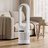 Kipas Angin Digital PTC Tanpa Baling-Baling Portabel Elektrik Grosir yang Dapat Disesuaikan dengan Remote Control dan Timer (Panas Dingin) untuk Rumah dan Hotel