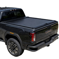 Couverture de benne rétractable manuelle pour pick-up, installation sans perçage, en alliage d'aluminium noir, pour GMC Sierra 2500, hayon