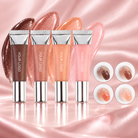 Baume à lèvres liquide hydratant brillant et scintillant, formule végétalienne longue durée, teinte à lèvres au peptide, marque privée