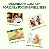 Capsules de complexe de champignons OEM : Crinière de lion, Reishi, Cordyceps, Queue de dinde – Soutien immunitaire, concentration quotidienne et bien-être