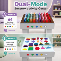 Table d'activités Montessori lumineuse à LED pour la thérapie sensorielle, table de sable colorée pour l'autisme et la motricité fine