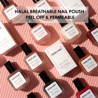 Vernis à ongles Halal respirant, perméable à l'eau, compatible Wudu, végétalien, non toxique, sans cruauté, longue tenue pour musulmanes