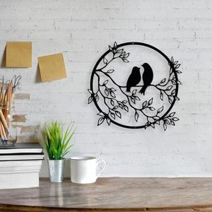 Metal Handmade Stainless Steel Feng Shui Wall Art Bird Branch Silhouette Wall Vase Hanging <strong>Decor</strong> Living Room <strong>Office</strong> <strong>Christmas</strong> - Product Image 2