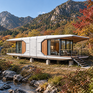 Cabine spatiale moderne préfabriquée, villa mobile avec verrière panoramique pour le tourisme en bord de <span class=keywords><strong>lac</strong></span> et en montagne - Product Image 4