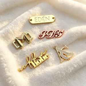 Customized Metal Brand <b>Name</b> <b>Labels</b> Sewing Metal Logo Badges Personalized Private Tags for Jeans, Bags & Clothing - Product Image 2