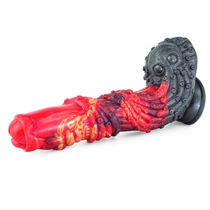 NNSX Peso Neto 596 Gramos Longitud Total 23.5 cm Dildo de Silicona Color Dragón de Fuego, Tapón Anal Femenino, Producto Sexual - Product Image 3