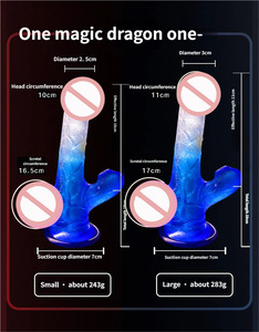 Grand gode en caoutchouc naturel avec un design réaliste en cristal artificiel coloré, matériau en silicone souple - Product Image 6