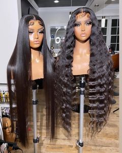 Perruque en cheveux humains brésiliens Remy à dentelle frontale transparente HD, <span class=keywords><strong>Afro</strong></span> Deep Wave, longue et lisse, noire, densité 250%, cheveux de bébé - Product Image 5