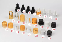 Flacon compte-gouttes en verre argenté avec bouchon à vis doré pour huiles essentielles et crèmes cosmétiques, disponible en 5ml, 10ml, 15ml, 20ml, 30ml, 50ml, 100ml