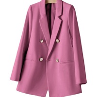 Casual elegante damesjas van geweven stof voor lente/herfst 2026, met handborduurwerk en klein zwart design.