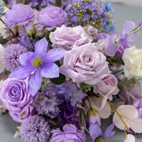 Panel de Flores Artificiales de Seda Hechas a Mano al por Mayor para Bodas, Fiestas de Cumpleaños, Salones de Banquetes, Arreglos Florales para Mesas Largas y Pisos