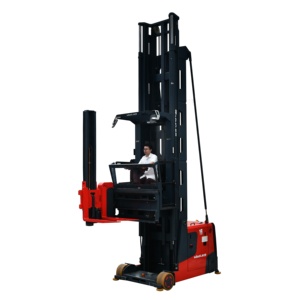 Camión apilador de paletas eléctrico <span class=keywords><strong>Man</strong></span>-Up de elevación ultraalta de alta precisión para almacén de almacenamiento - Product Image 1