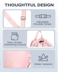 Wholesale Custom Sports <b>Backpacks</b> Logo Lightweight <b>Drawstring</b> Gym Bag with Separated Wet Pocket - Product Image 5