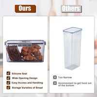 Vente chaude boîtes à pain frais hermétiques enregistrement du temps clair pain gardien conteneur de stockage avec couvercle pour comptoir de cuisine