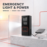 Tpson Gonfleur de pneus intelligent multifonctionnel 22 cylindres 6000 mAh Pompe à air portable Affichage numérique LCD Arrêt automatique Batterie externe