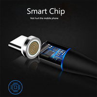 Cable de Datos Magnético con Luz LED 3 en 1 de 2 Metros y 6.6 Pies, Carga Rápida, Rotación Libre de 360 Grados, Cable USB Magnético