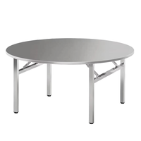 Table Ronde Moderne Runwood en Acier Inoxydable Pliable pour Intérieur/Extérieur, Mariages, Banquets et Fêtes