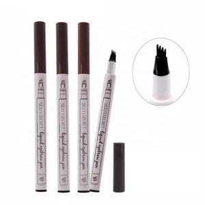 Lápiz de cejas líquido de cuatro cabezas resistente al agua con patrón de tallado <span class=keywords><strong>muy</strong></span> fino, bolígrafo de cejas de doble cabeza con ingredientes químicos - Product Image 1