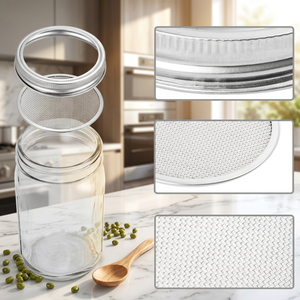 Glas-Einmachglas mit Deckel, Einmachglas mit Strohhalm und Deckel für Marmeladen, Lebensmittelaufbewahrung, Brokkoli-Setzlinge - Product Image 5