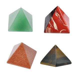 Adornos decorativos pisapapeles Fuente de Piedra energía de fábrica corte de piedra pulido grabado pirámide ágata cristal piedra preciosa - Product Image 1