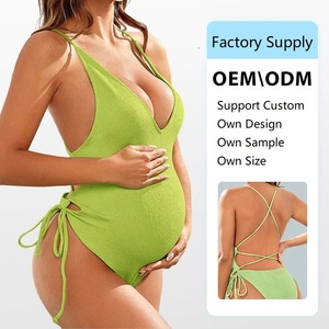 <span class=keywords><strong>Maillot</strong></span> de <span class=keywords><strong>bain</strong></span> une pièce noir mat personnalisé avec logo 2026 pour femmes enceintes, grande taille, vêtements de plage de maternité - Product Image 3